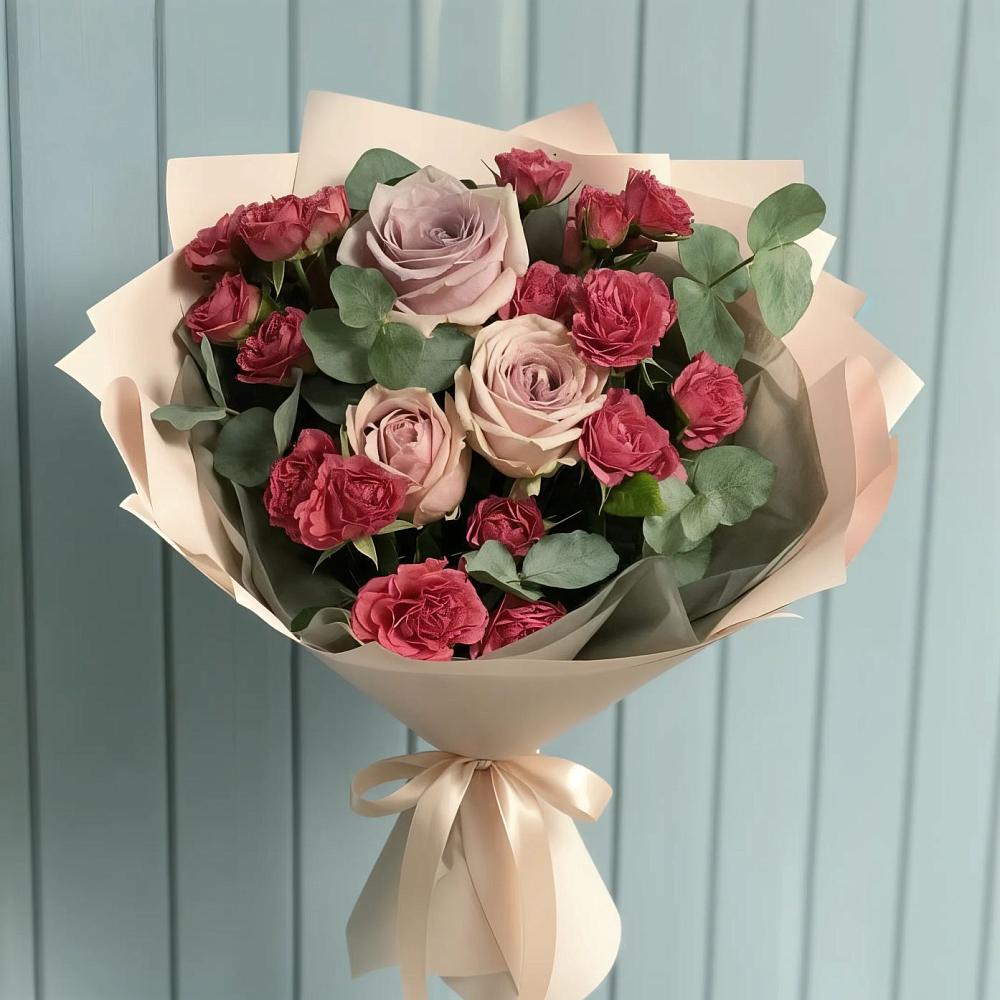 Букет цветов из: Гвоздики и Розы в Сергиевский