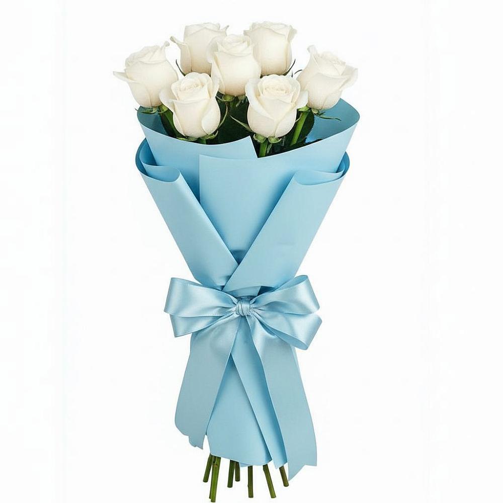 Букет 7 белых роз Проуд в Сергиевский