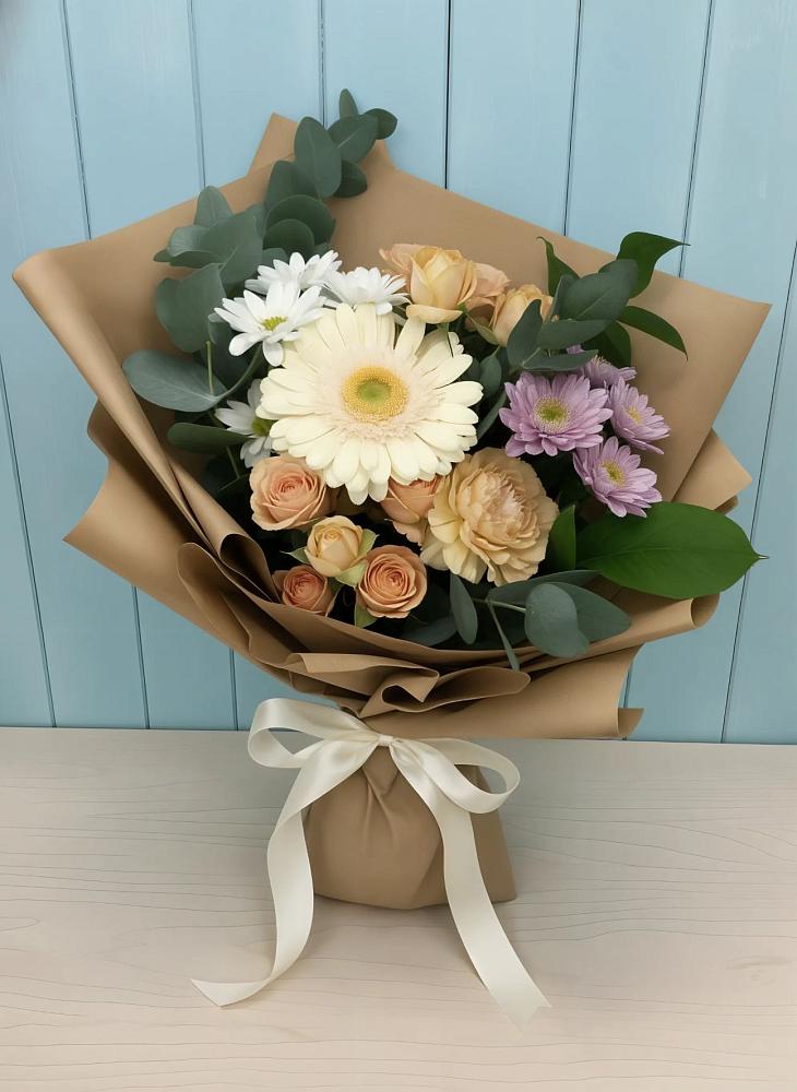 Букет цветов из: Герберы и Хризантемы в Сергиевский