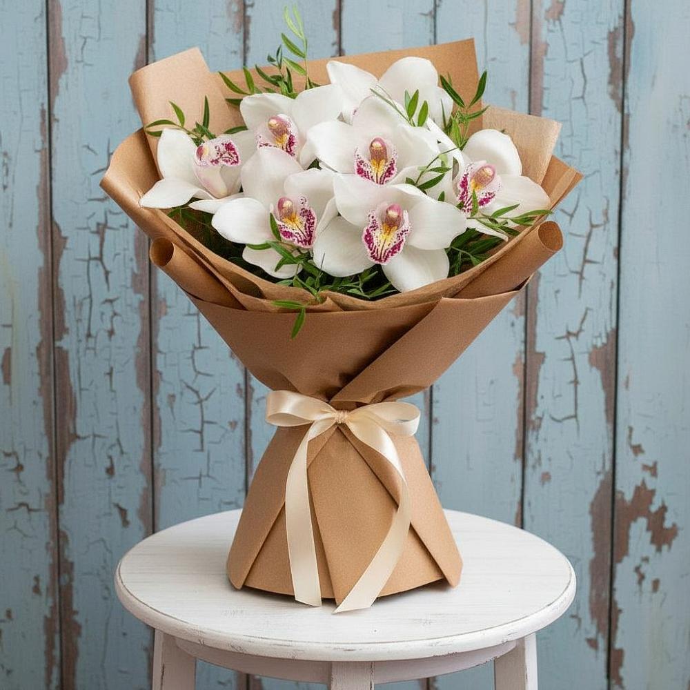 Букет цветов из: Орхидеи и Розы в Сергиевский
