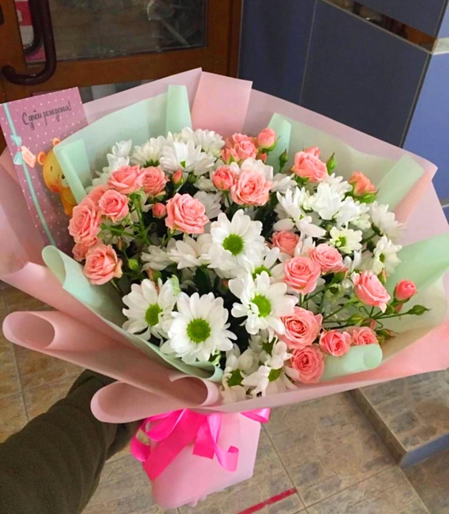 Букет цветов из: Розы и Хризантемы в Сергиевский