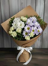 Букет цветов из:  Хризантемы и Розы в Сергиевский