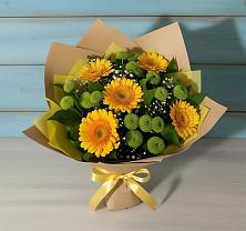 Букет цветов из:  Герберы и Хризантемы в Сергиевский