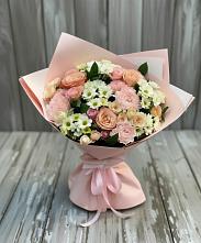 Букет цветов из:  Гвоздики, Розы и Хризантемы в Сергиевский