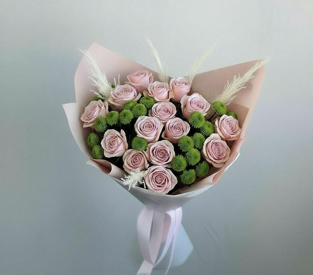 Букет цветов из: Розы и Хризантемы в Сергиевский