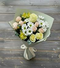 Букет цветов из:  Альстромерии, Розы и Хризантемы в Сергиевский