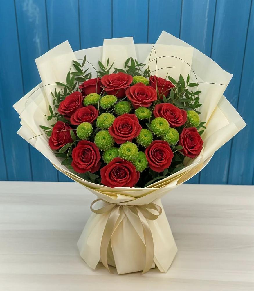 Букет цветов из: Розы и Хризантемы в Сергиевский